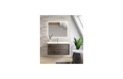 Тумба с раковиной подвесная BelBagno ALBANO-900-2C-SO-RNG 90 см Robere Nature Grigio МОСПЛИТКА