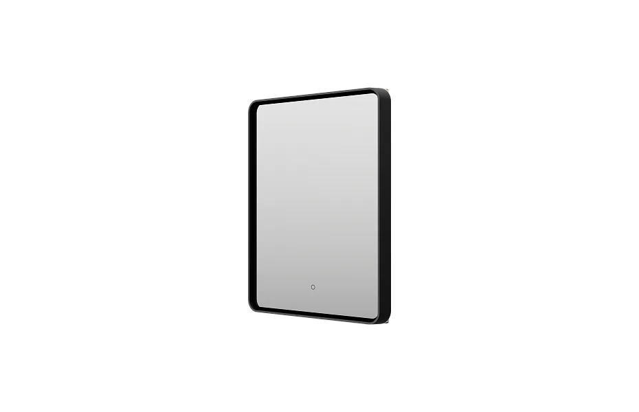Зеркало Brevita Mercury 60 см MER-Rett6-060/80-black с подсветкой, черный МОСПЛИТКА