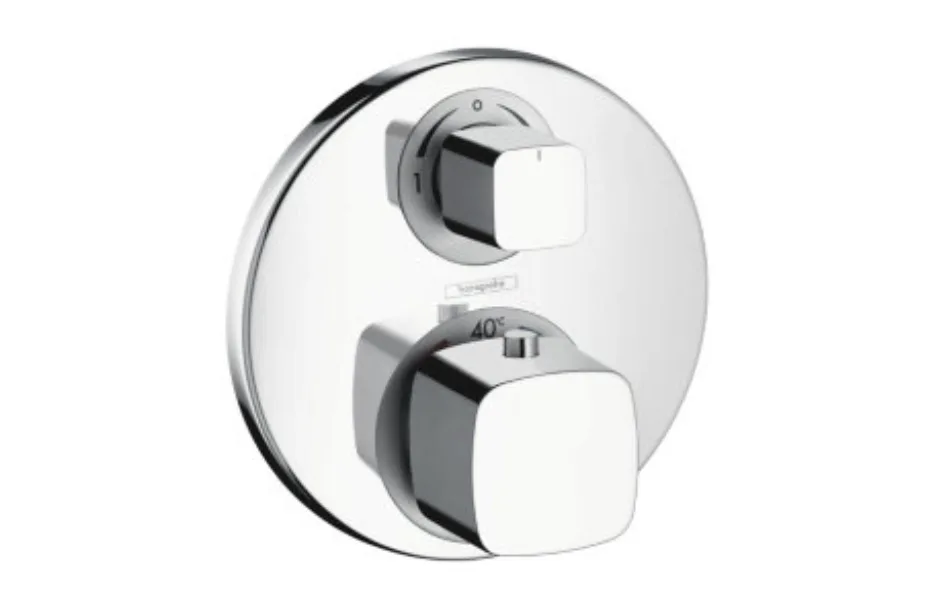 Термостат с запорным/переключающим вентилем Hansgrohe Metris Ecostat E 31573000 АКВАМЕТРИЯ