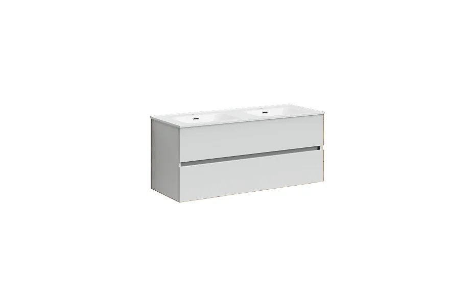 Тумба с раковиной Sancos Urban, 119 см., ламинат белый, UR120-2W МОСПЛИТКА