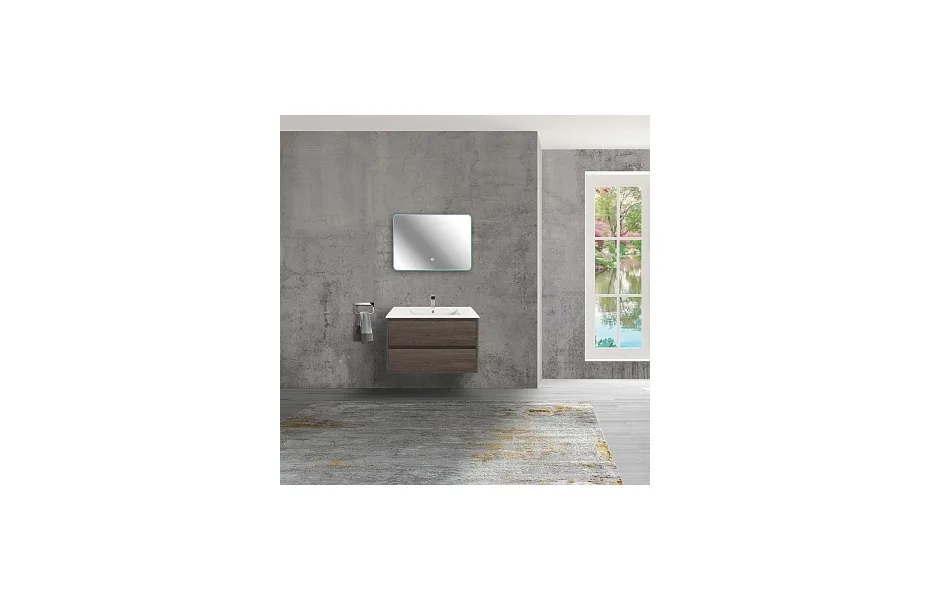 Тумба с раковиной Vincea Gio 80 подвесная, 2 выкатных ящика soft-close, R.Oak МОСПЛИТКА