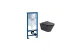 Комплект Creto Logan L3 1003-002-L3BlMat подвесной унитаз + Grohe Rapid SL 38721001 3 в 1 с кнопкой смыва МОСПЛИТКА