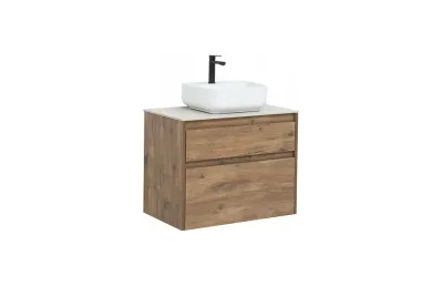Комплект мебели для ванной Aquanet Nova Lite 75 см 249515, 2 ящика, коричневый МОСПЛИТКА