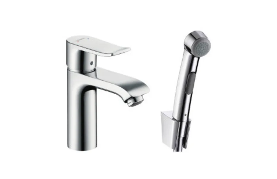 Набор для биде, со сливным клапаном Push-Open Hansgrohe Metris 31285000 АКВАМЕТРИЯ