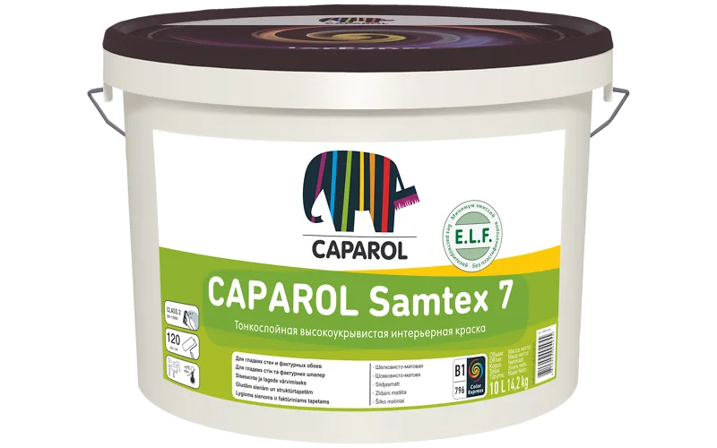 Краска водно-дисперсионная Caparol Samtex 7 ELF, База 3, 9,4 л КАПАРОЛ ЦЕНТР САМАРА