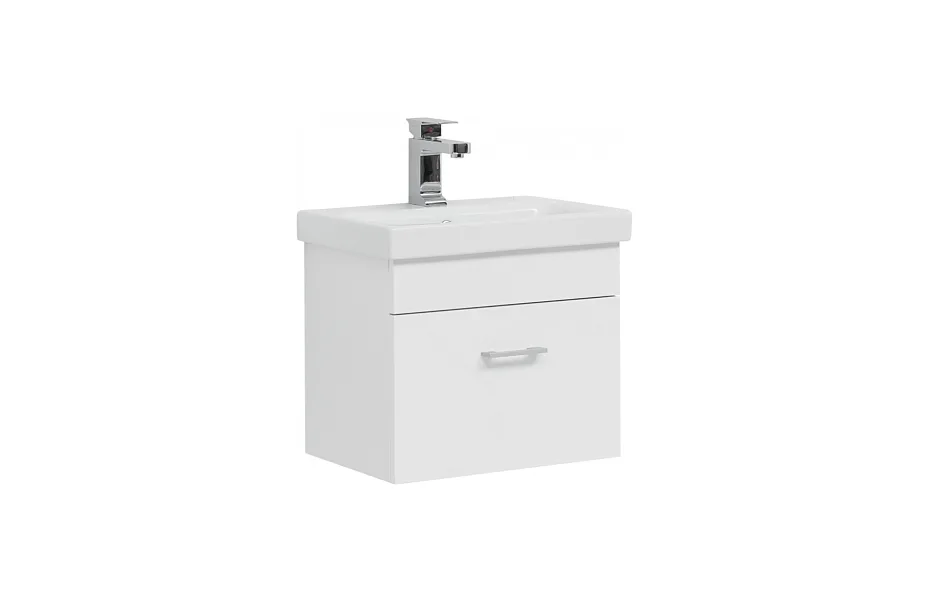 Тумба с раковиной Aquanet Нота 50 Moduo Slim, белый МОСПЛИТКА