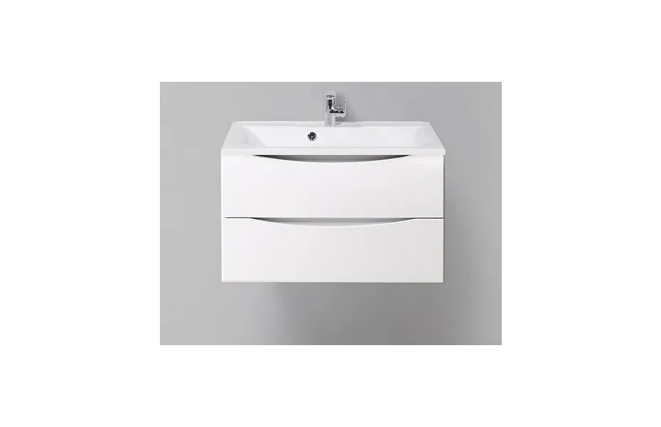 Тумба с раковиной BelBagno Marino MARINO-800-2C-SO-BL-P, 80 х 45 х 55 см, Bianco Lucido - белый глянец МОСПЛИТКА