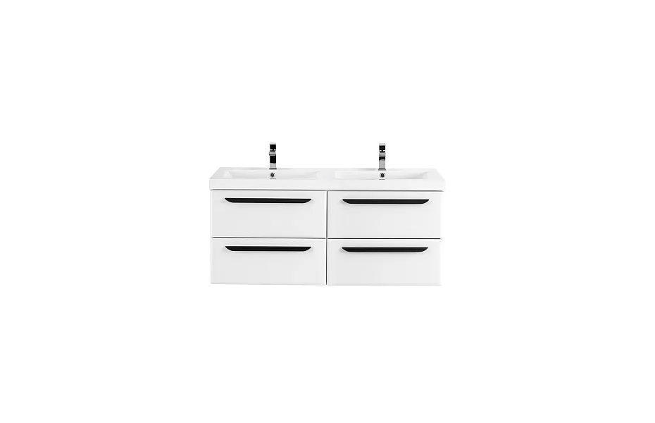 Тумба с раковиной Cezares Eco 120 см ECO-1200-4C-SO-2-BL bianco lucido МОСПЛИТКА