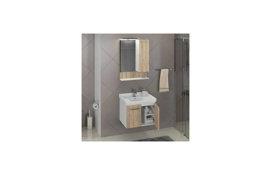 Тумба с раковиной Comforty Рига-60 дуб сонома 00004142213 МОСПЛИТКА