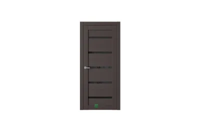 Межкомнатная дверь Royal R1 Кофейное дерево черное стекло 7 ДВЕРЕЙ