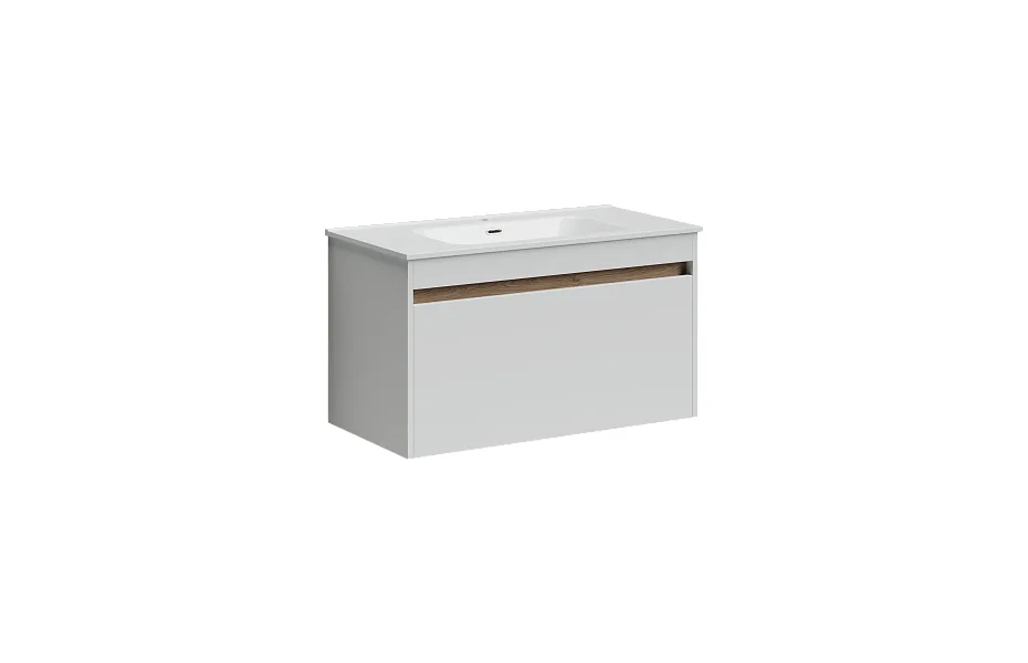 Тумба с раковиной Sancos Smart, 89 см., эмаль белый, SM90W МОСПЛИТКА