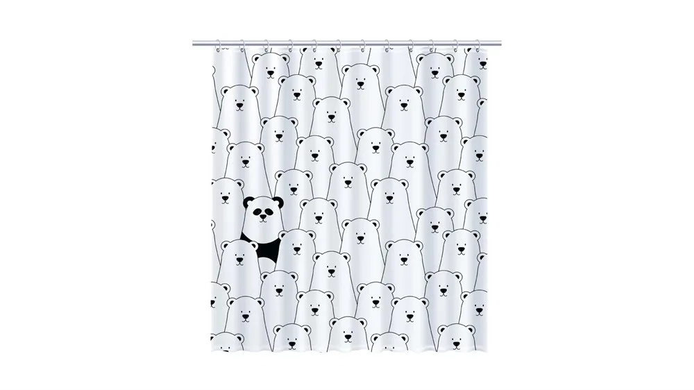 FIXSEN Panda Шторка для ванной, ширина 180 см, цвет черный АТЕЛЬЕ ВАННОЙ КОМНАТЫ. САМАРА