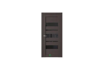 Межкомнатная дверь Royal R19 Кофейное дерево черное стекло 7 ДВЕРЕЙ