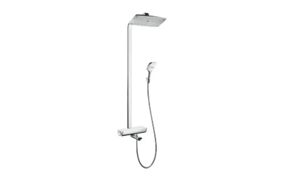 Душевая стойка Hansgrohe Raindance Select Showerpipe хром/белая полочка 360 27113400 АКВАМЕТРИЯ