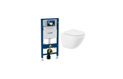 Комплект подвесной безободковый унитаз BelBagno Amanda BB051CHR + инсталляция 111.300.00.5 МОСПЛИТКА