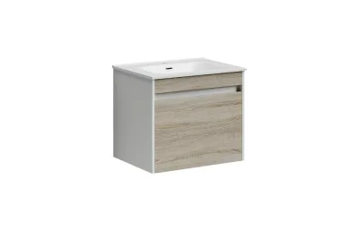 Тумба с раковиной Sancos Smart, 59 см., эмаль белый, SM60E МОСПЛИТКА
