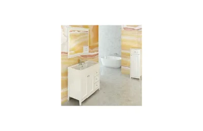 Тумба с раковиной Comforty Тбилиси-90 белый глянец 00003132630 МОСПЛИТКА