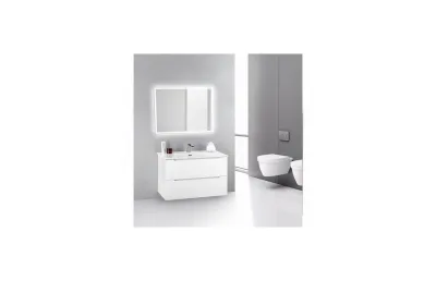 Тумба с раковиной BelBagno ETNA39-800/390-2C-SO-BL-P 80 см Bianco Lucido МОСПЛИТКА