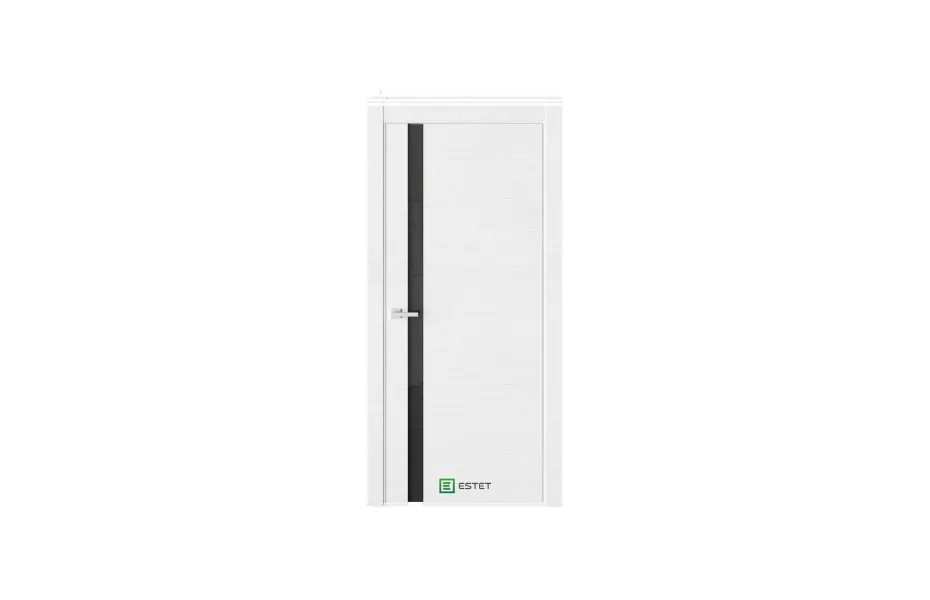 Межкомнатная дверь Elegance E8 Белый горизонт черное стекло 7 ДВЕРЕЙ