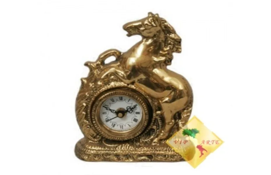 Каминные часы из бронзы "ЛОШАДЬ" испанской фабрики VIRTUS 1945, 5105 (18х13 см) МИР ЗАМКОВ