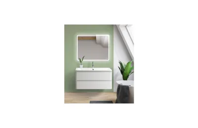 Тумба с раковиной BelBagno ALBANO-800-2C-SO-BL 80 см, серый глянцевый МОСПЛИТКА