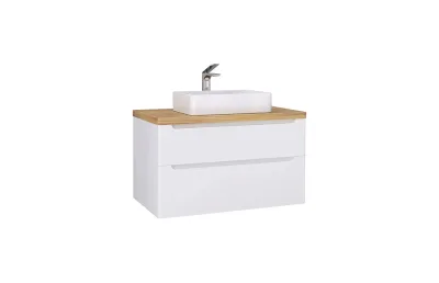 Тумба с раковиной Jorno Wood 100 см wood.01.100/P/W белая МОСПЛИТКА