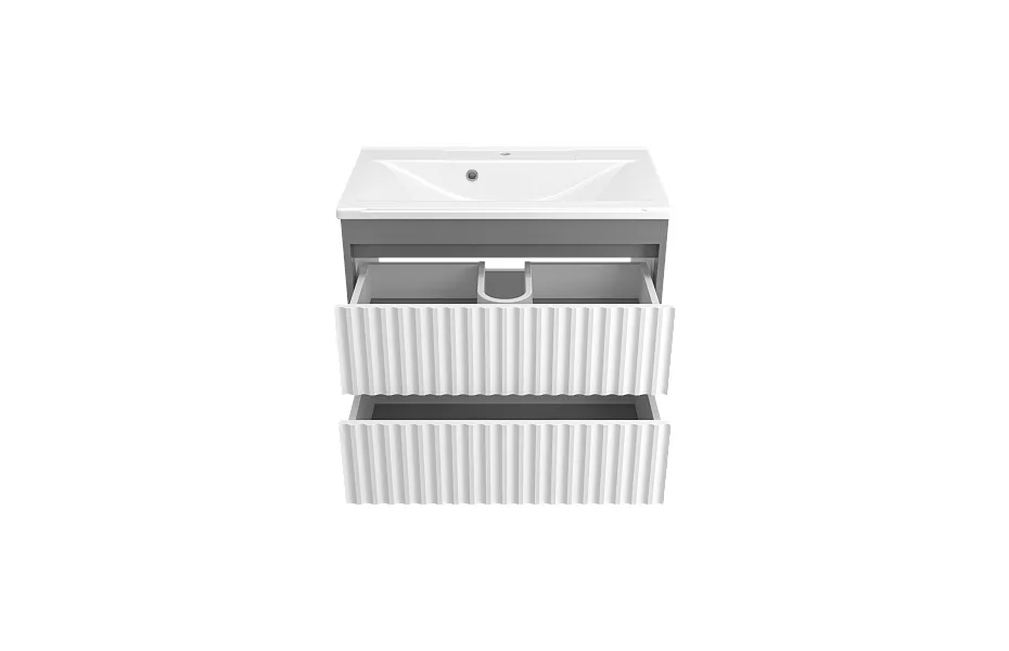 Тумба с раковиной Brevita Balaton 75 см BAL-06075-01-012Я белый / серый МОСПЛИТКА