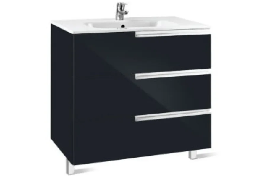 Шкаф под раковину Roca Victoria Nord Black Edition 80x45 ZRU9302833 АКВАМЕТРИЯ
