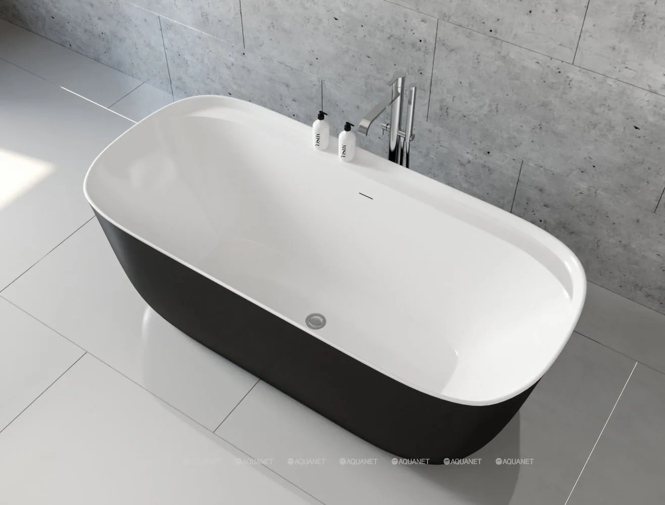 Акриловая ванна Aquanet Family Fine 170x78 95778 Gloss Finish (панель Black matte) ООО ФИРМА САНТЕХНИКА