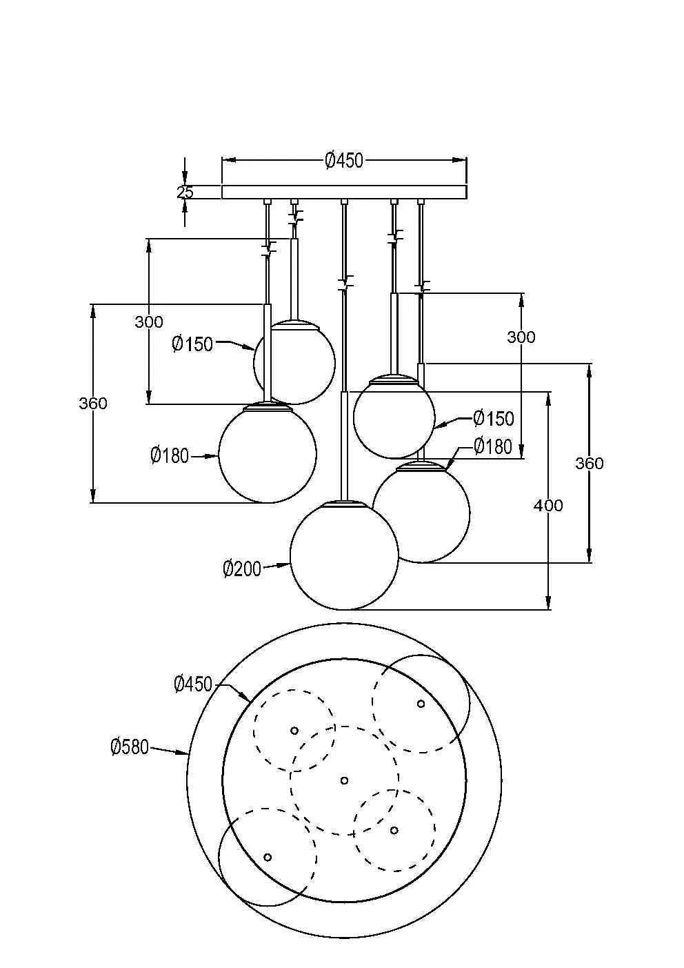 Светильник подвесной Maytoni Basic form MOD321PL-05G1 MAYTONI