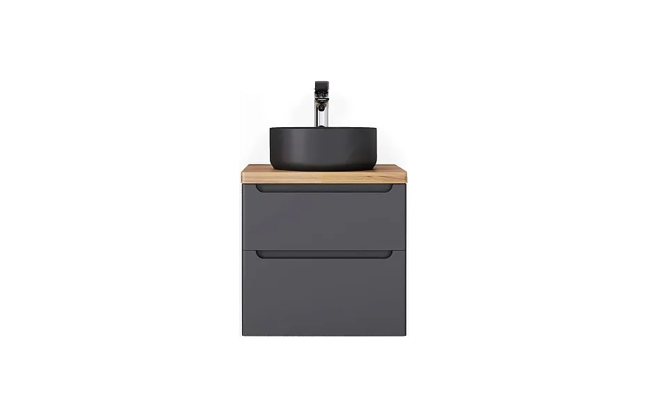 Тумба с раковиной Jorno Wood 60 см wood.01.60/P/GR серая МОСПЛИТКА