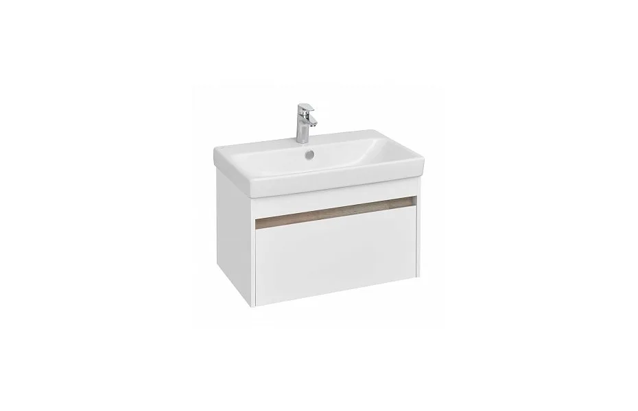 Тумба с раковиной 70 см Aquaton Марти 1A267501MY010, белый / дуб эдгрейн МОСПЛИТКА