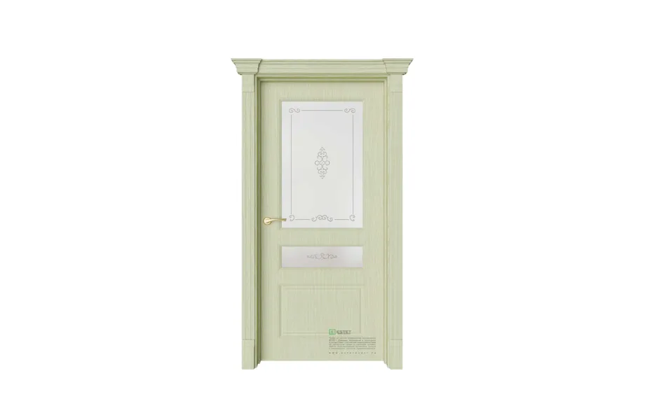 Межкомнатная дверь Provence Мирбо 4 Вензель Олива золотая стекло 7 ДВЕРЕЙ
