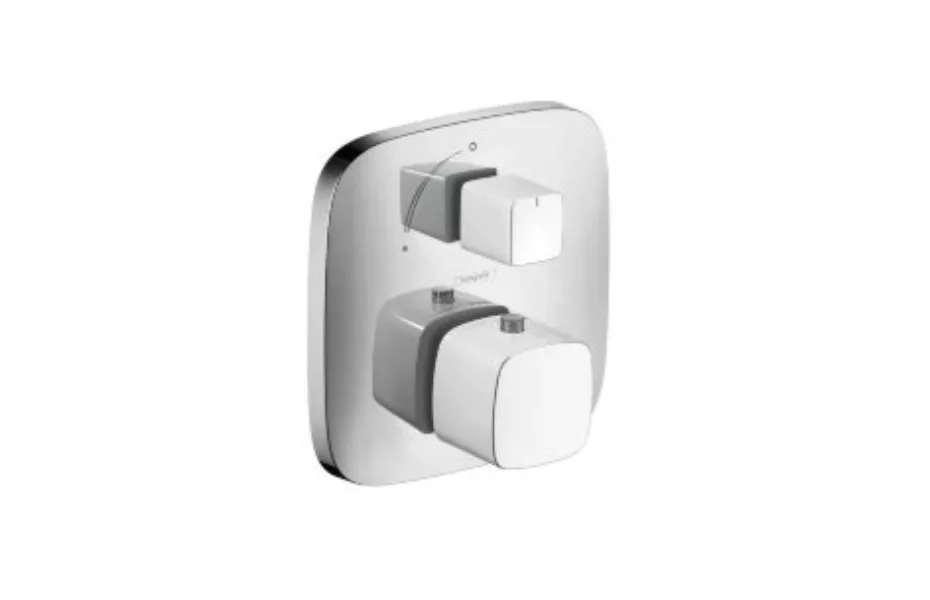 Термостат с запорным вентилем Hansgrohe PuraVida белый/хром 15775400 АКВАМЕТРИЯ