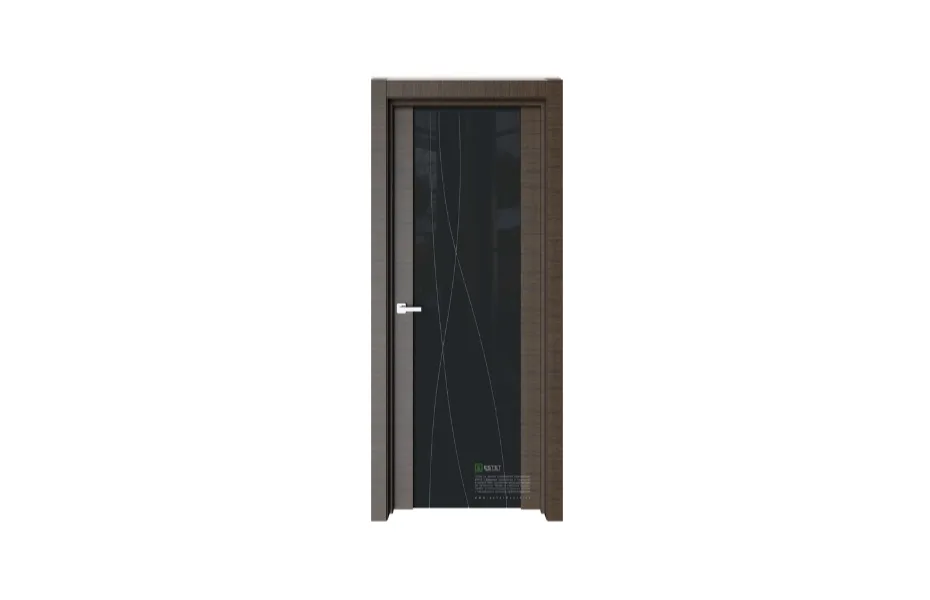 Межкомнатная дверь Elegance E7 Корица черное стекло 7 7 ДВЕРЕЙ