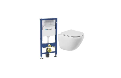 Комплект подвесной безободковый унитаз BelBagno AMANDA BB051CHR, с креплением + инсталляция Am.Pm ProC I012707.0138 с клавишей смыва ProC L, чёрная матовая МОСПЛИТКА