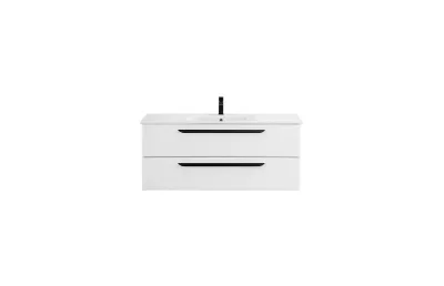 Тумба с раковиной Cezares Eco 120 см ECO-CER-1200-2C-SO-BL bianco lucido МОСПЛИТКА