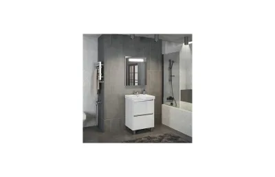 Тумба с раковиной Comforty Дублин-60 белый глянец 00004137134 МОСПЛИТКА