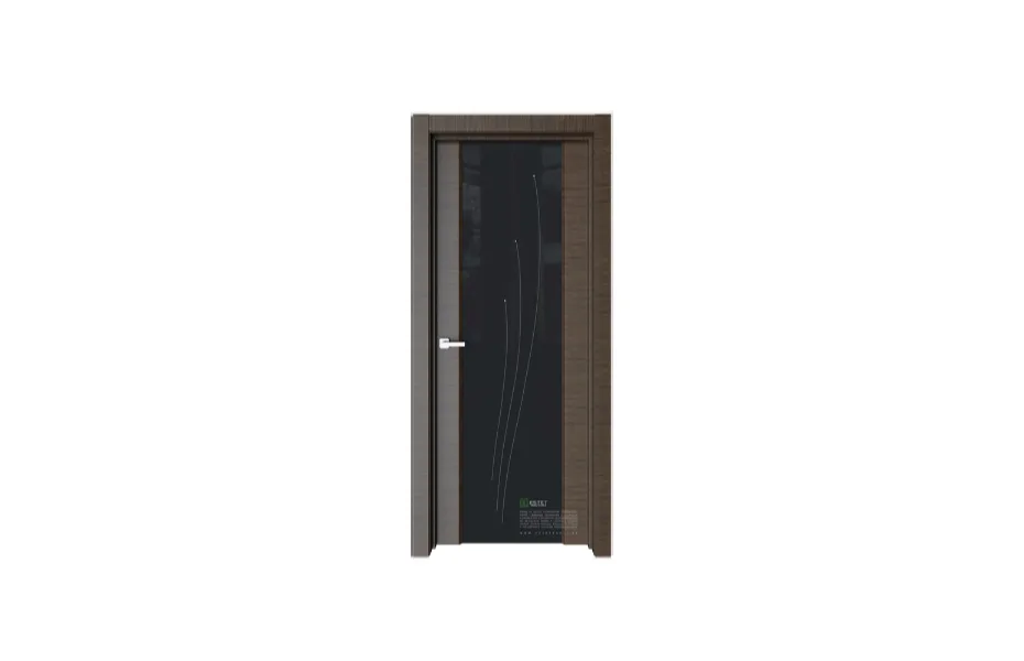 Межкомнатная дверь Elegance E2G Корица черное стекло 3 7 ДВЕРЕЙ