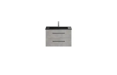 Тумба с раковиной Creto Ares Beton 80 black МОСПЛИТКА