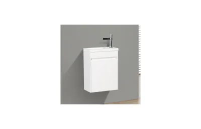 Тумба с раковиной подвесная BelBagno PIETRA MINI-460-1A-SO-BL-L 45 см Bianco Lucido МОСПЛИТКА