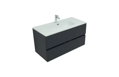 Тумба с раковиной Aquanet Алвита New 100 2 ящика, антрацит МОСПЛИТКА