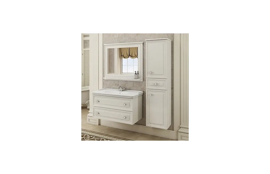 Тумба с раковиной Comforty Феррара-100 белая 00004148009 МОСПЛИТКА