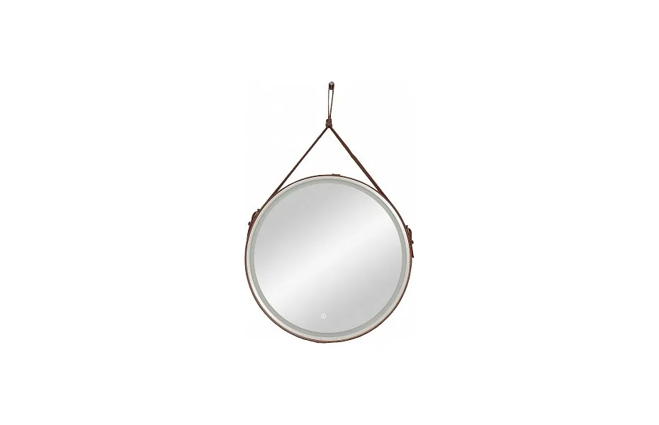 Зеркало Art&Max Milan 65 см AM-Mil-650-DS-F-Brown с подсветкой, коричневый МОСПЛИТКА