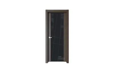 Межкомнатная дверь Elegance E7 Корица черное стекло 5 7 ДВЕРЕЙ