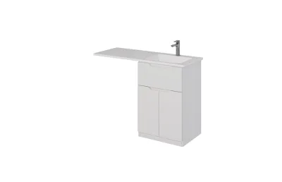 Тумба с раковиной Dreja Vega 120 см 99.0450 правая, глянцевая белая МОСПЛИТКА