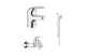 Набор смесителей для ванны Grohe Euroeco с душевым гарнитуром 124428 (32734000,32743000,27853000) АКВАМЕТРИЯ
