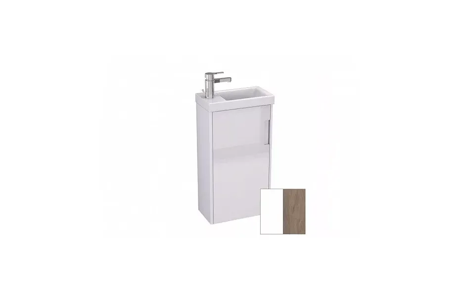 Тумба с раковиной Velvex Klaufs 40 tpKLA.40.1D-617.216 подвесная, белый глянцевый/дерево МОСПЛИТКА