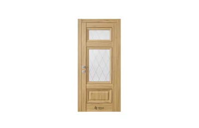 Plaza PL8 Дуб миели стекло 2 7 ДВЕРЕЙ
