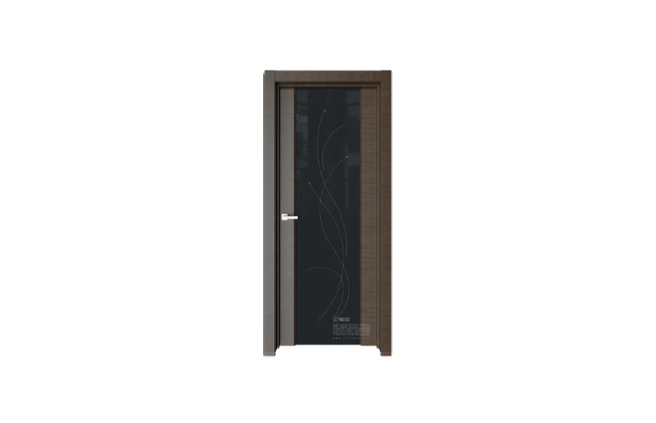 Межкомнатная дверь Elegance E2G Корица черное стекло 5 7 ДВЕРЕЙ